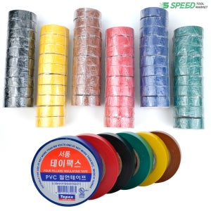 서통 전기테이프 10개입 PVC 절연 테이프 10M 전선 배선정리 테이펙스