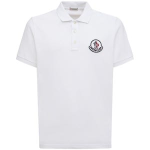 몽클레어 마크 로고 엠브로 코튼 피케 폴로 반팔 셔츠 화이트 8A00004 84556 001