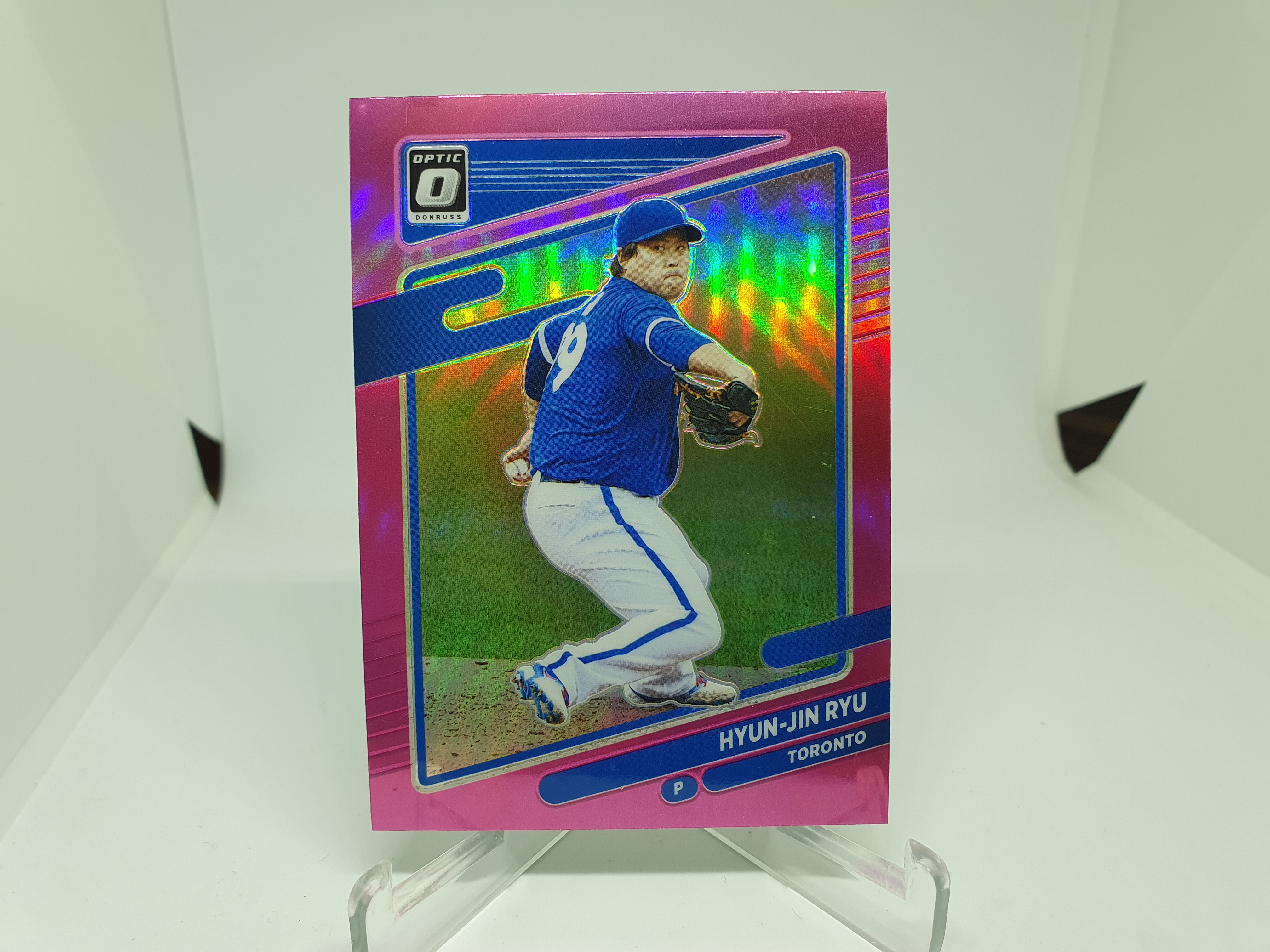 류현진 야구카드 2021 DONRUSS Optic Pink Prizm MLB카드 토론토 블루제이스