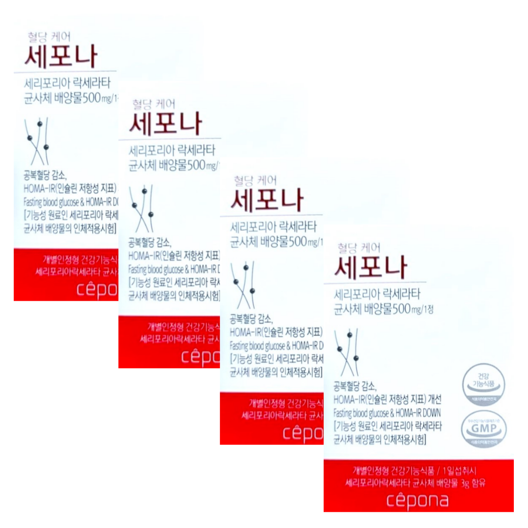 <b>퓨젠바이오</b> 세포나 세리포리아 락세라타 510mg x 60정 x 4박스 40일분