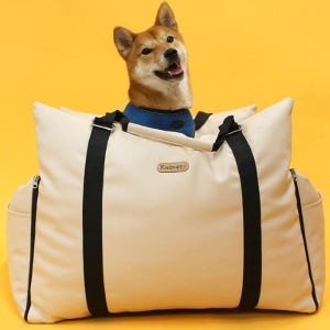 강아지차시트 대형견 강아지 카시트 애견 반려견 카시트 방수레더 베이지