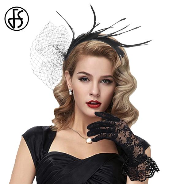치킨모자 요정고깔모자 Fascinators 여성용 우아한 베일 이름고깔모자 생일파티햇