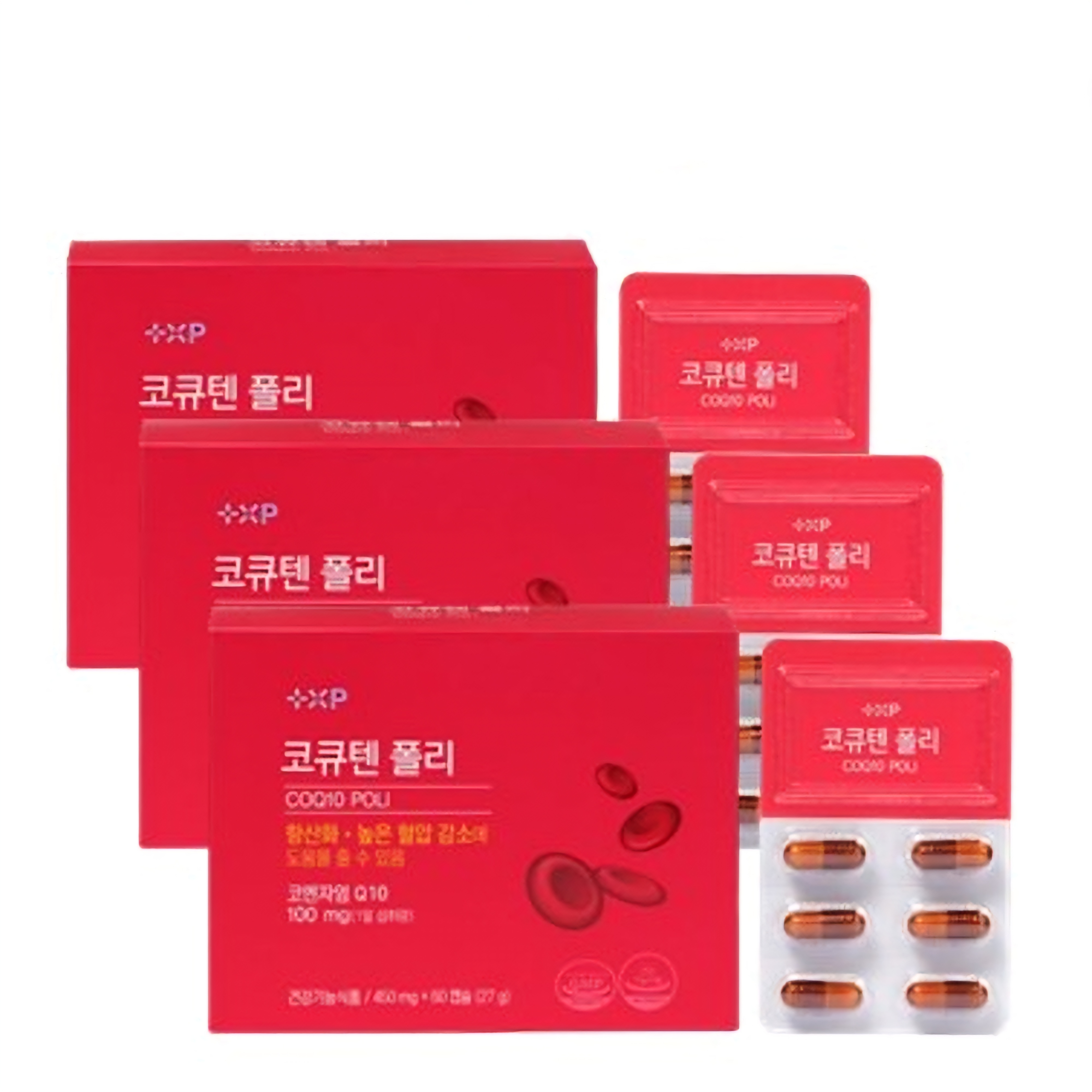<b>코큐텐</b>폴리 6개월분 고 함량 <b>코큐텐</b> 영양제 높은 혈압 감소 항산화 도움