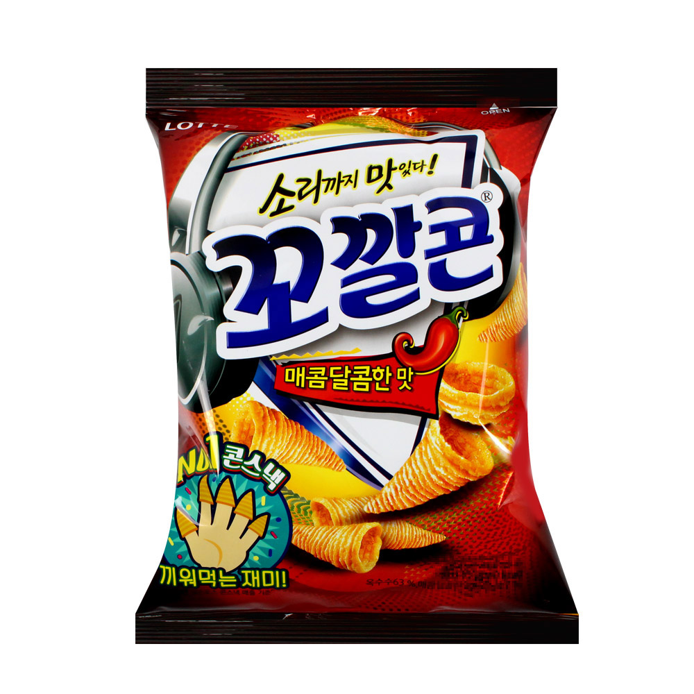 롯데 꼬깔콘 매콤달콤한맛 콘스낵 한봉지