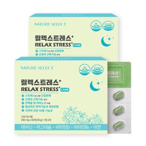 네이처셀렉 릴렉스트레스+ 긴장완화 L테아닌 마그네슘 트립토판 멜라토닌 60정, 2개