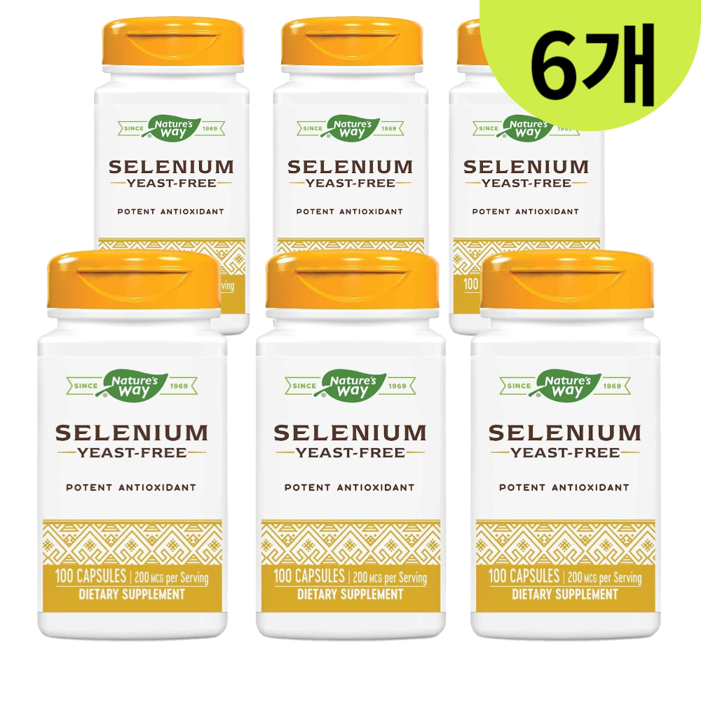 네이처스웨이 <b>셀레늄</b> 셀렌 Selenium <b>200mcg 100캡슐</b> 6개