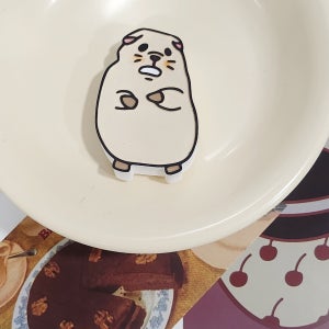 롸햄찌 연브라운 차량용 석고방향제 무향 답례품 내차꾸미기