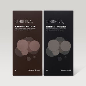 1+1 나인밀라 버블 이지 비건 새치 염색약 100ml (흑갈색, 자연갈색) 셀프 새치커버 톤다운