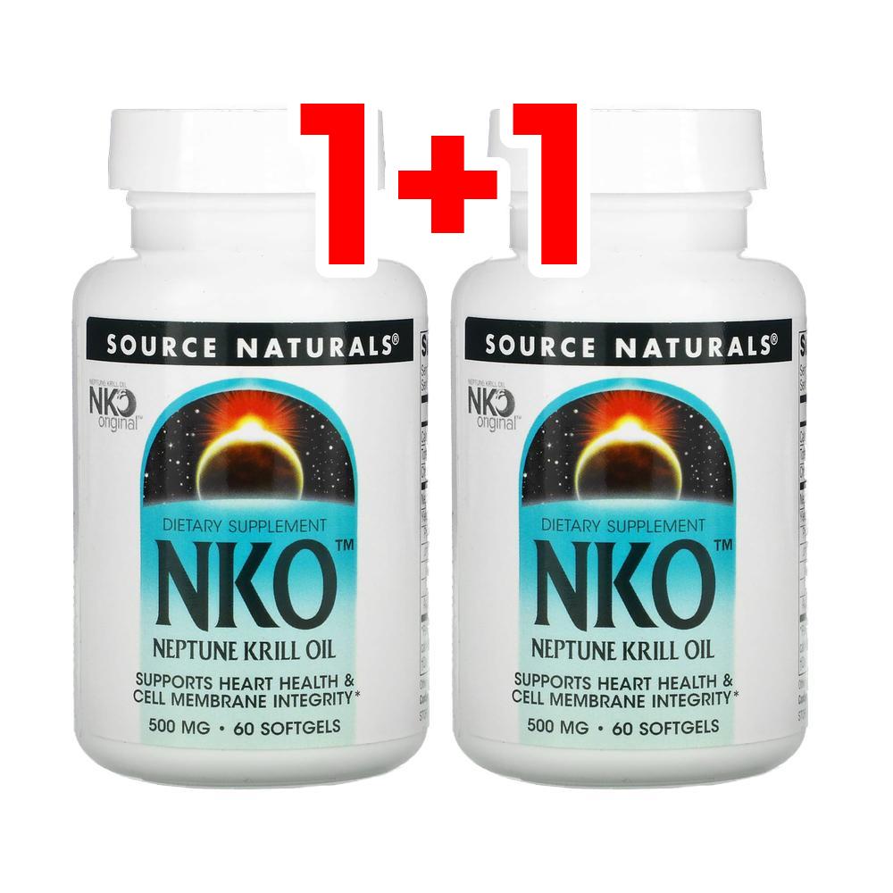 [1+1] 소스내츄럴스 NKO <b>넵튠 크릴 오일 500mg</b> 60정