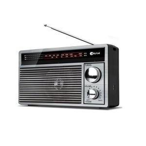 아남 V5.3 휴대용 스트랩 제공 레트로 감성 캠핑용 FM 라디오 블루투스 스피커