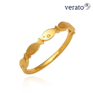 [4월행사]베라토 24K 순금 골드 피쉬 반지 1.875g 물고기 링 +진주목걸이 귀걸이