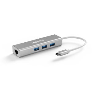 [이지넷유비쿼터스] USB-C to USB3.0 허브+랜카드 NEXT-TC414LAN