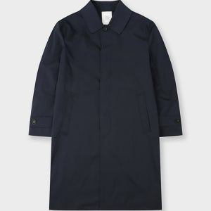 [BON] 더블 페이스 패치워크 트렌치 코트 네이비 BN3SHA532NY