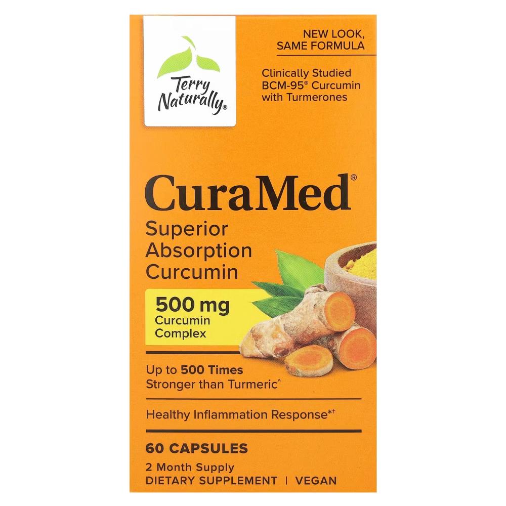 <b>테리내추럴리</b> CuraMed 흡수력이 뛰어난 커큐민 500mg 캡슐 60정