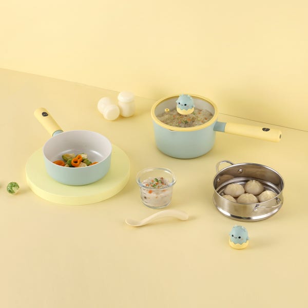 네오플램 드래곤 베이비 이유식 세라믹 인덕션 냄비 궁중팬 세트