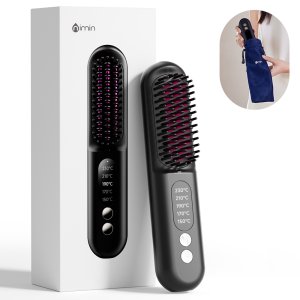 nimin 빗 고데기 무선 헤어 고데기 볼륨 헤어스타일러 ZF01