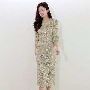 플라워 레이스 H라인 7부 원피스 하객룩 상견례룩 격식룩