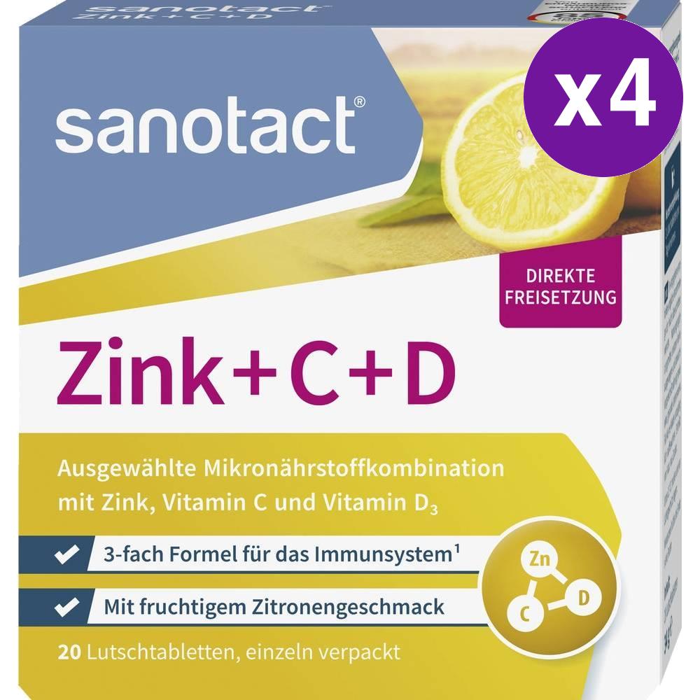 <b>Sanotact</b> <b>자노탁트</b> 독일 징크 <b>아연</b> 비타민 C D 20정 4 팩