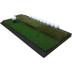 F4 페어웨이와 러버베이스와 나일론 잔디 잔디가 있는 거친 조건에서 치핑 및 드라이빙 연습을 위한 볼 트레이가 이중 표면 골프 타격 매트 실내외 사용
