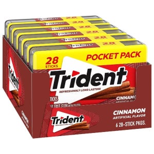 트라이던트 시나몬껌 계피향 무설탕껌 자일리톨 6팩입 대용량 Trident