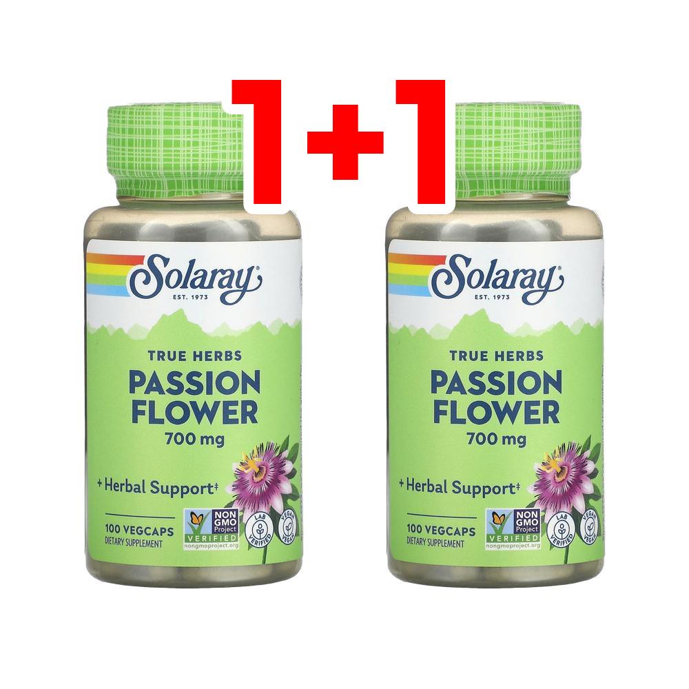 [1+1] 솔라레이 패션플라워 <b>시계꽃 추출물</b> 350mg 100베지캡슐