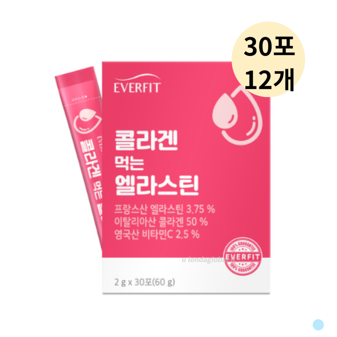 <b>에버핏 콜라겐 먹는 엘라스틴</b> 30대 여성 추천 30포X12