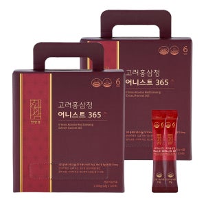 [천양삼] 6년근 고려홍삼정 어니스트 365 홍삼스틱 100포, 2개