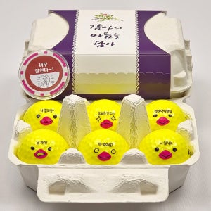 2피스 골프공 선물세트 홀인원 기념 인쇄 볼빅 플라이온 계란골프공 6구