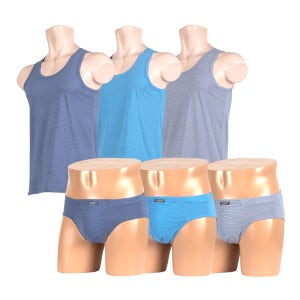 블루핀 남자 순면100% 런닝+삼각팬티 6종 속옷세트