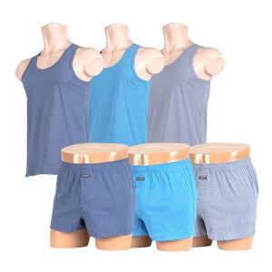 블루핀 남자 순면100% 런닝+트렁크팬티 6종 속옷세트트
