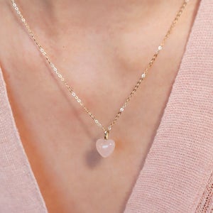 14k 하트 심플 장미 자수정 목걸이 펜던트