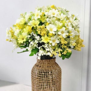 생화같은 캐모마일꽃 인테리어 조화 도매 미니 국화 들꽃조화 - 화이트