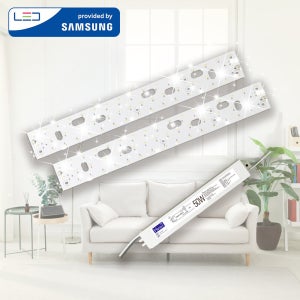 가정용 LED모듈 54x7cm 50W 셀프 교체 삼성 거실 방등 자석 설치