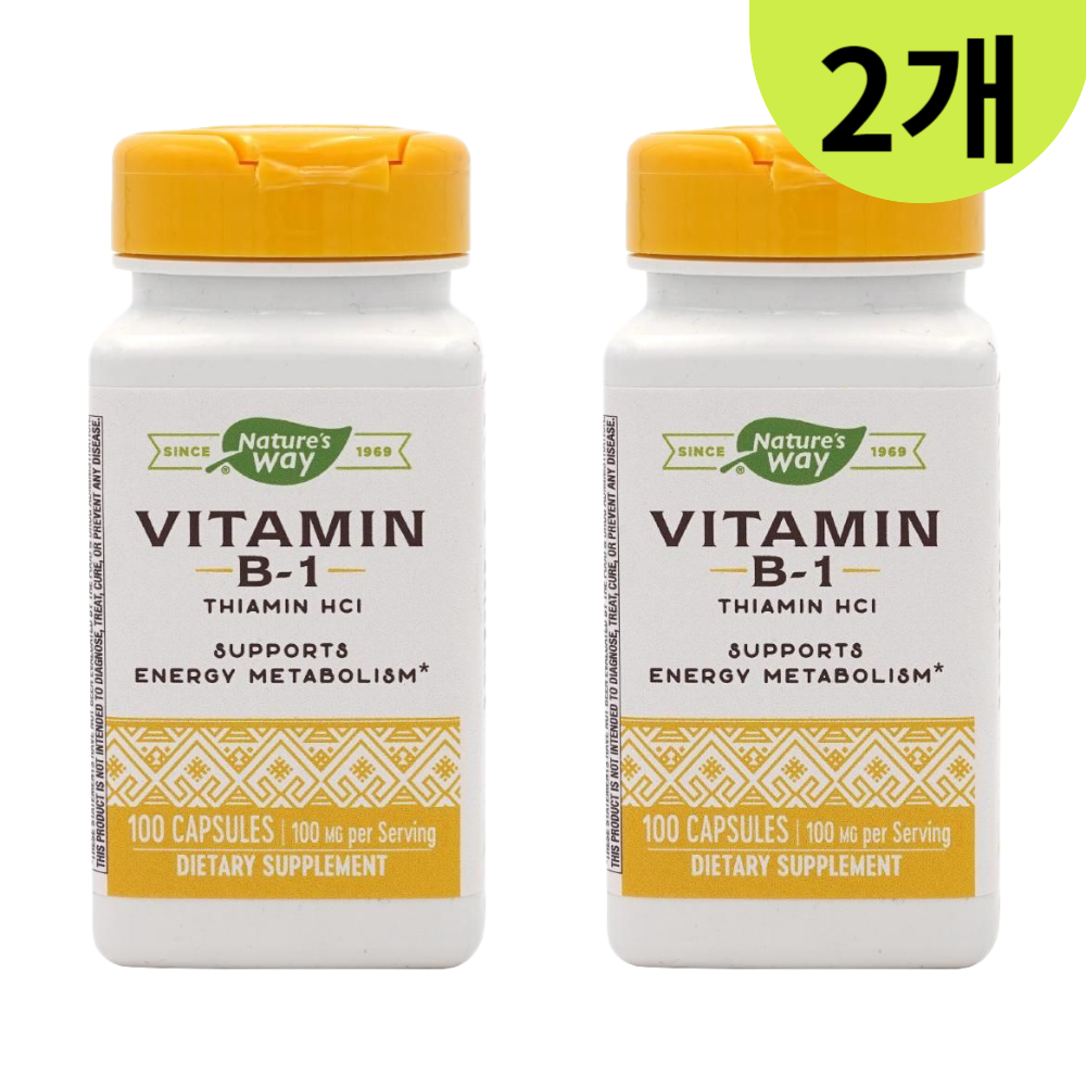네이쳐스웨이 <b>비타민B1</b> 티아민 100mg 100캡슐 2개
