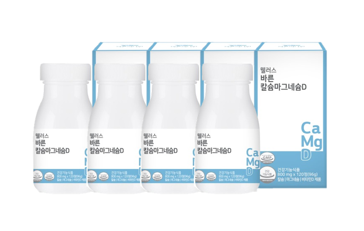 웰러스 바른 <b>칼슘</b>마그네슘D 800mgx120정 (4개월분)