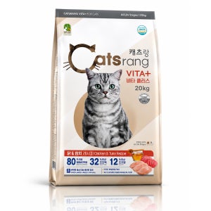 캐츠랑 전연령 고양이 사료 대용량 점보 길냥이 길고양이 밥 비타플러스, 20kg, 1개
