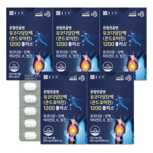 종근당 관절연골 뮤코다당단백 콘드로이친 1200mg 5박스(5개월분)
