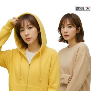 국산 무지 맨투맨 후드티 후드집업 빅사이즈 커플 단체 남녀공용