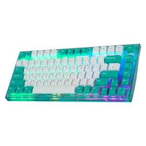 앱코 AG75W 가스켓 마운트 유무선 블루투스 기계식 키보드 쿨 민트, 적축