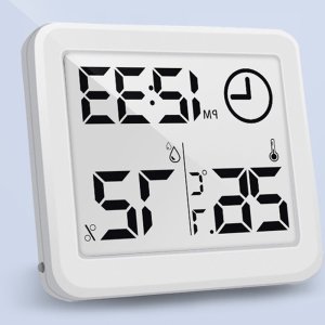 온도 습도 측정 스탠드 디지털 온습도계 시계 실내 부착형