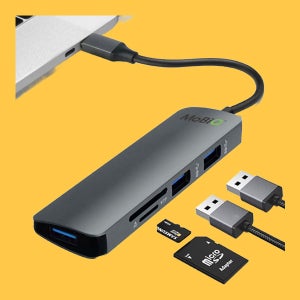 모비큐 EM-ACH41P 5in1 C타입 멀티허브 노트북 포트 맥북 허브 아이패드 젠더
