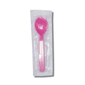 12cm 핑크 아이스크림 스푼 개별포장 4000개입 일회용수저 플라스틱 스픈