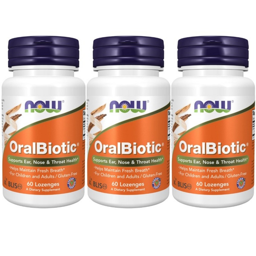 나우푸드 <b>오랄바이오틱</b> 로젠지 60정 3개