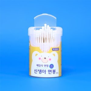베일리 신생아 200p 아기면봉 - 국산/무형광/순면 100%/위생적