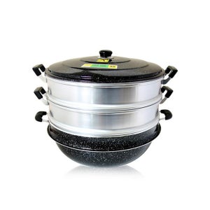 킹크랩 대게 랍스터 삼우 3단 찜기 찜솥 찜통 큰 냄비 만두 대형 업소용 48cm