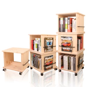 분리형 소나무 회전책장 1단 2단 3단 4단 분리가능