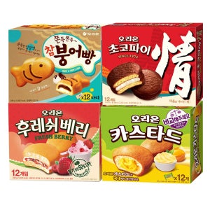 오리온 후레쉬베리 336g+카스타드 276g+초코파이 468g+참붕어빵 348g(총4개)