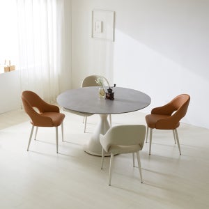 페라모 라운디 트랜스포머 포세린 세라믹 인출식 원형 확장형 식탁 테이블 의자 1300
