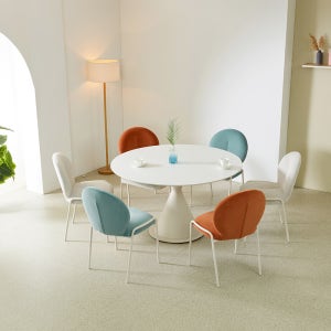 페라모 라운디 트랜스포머 포세린 세라믹 인출식 원형 확장형 식탁 테이블 의자 1300