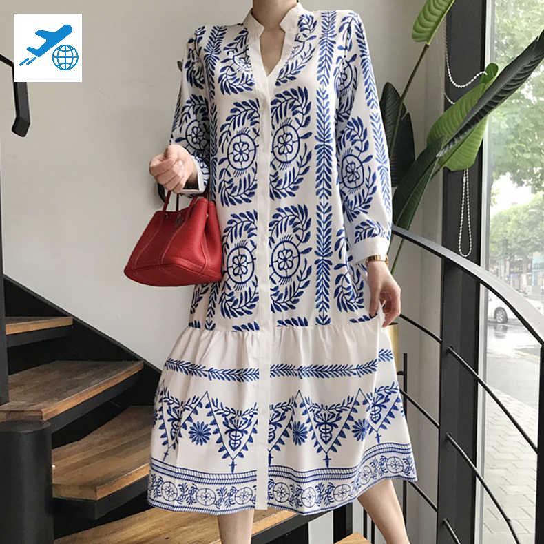 여름 휴양지 패턴 에스닉 원피스 바캉스 호캉스 여행 필수템 루즈핏 휴가 롱원피스